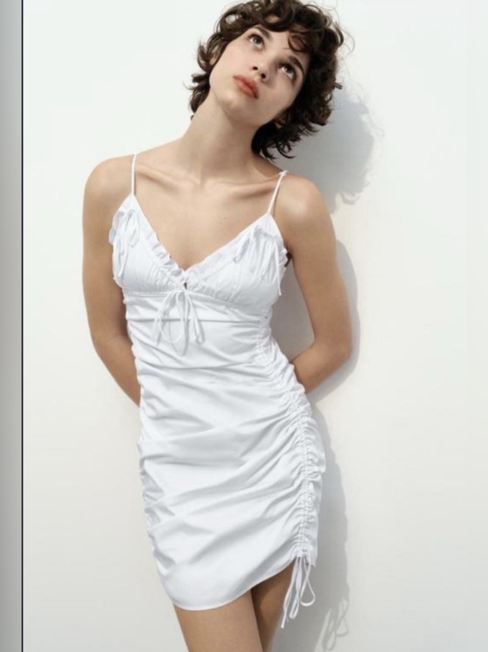 Zara White Bow Mini Dress
